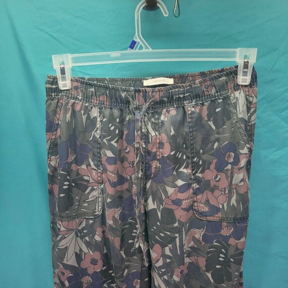 C&C California Floral Print Pants - S Lyocell Casual Joggers Elastic Waist&Cuffs - Picture 2 of 7